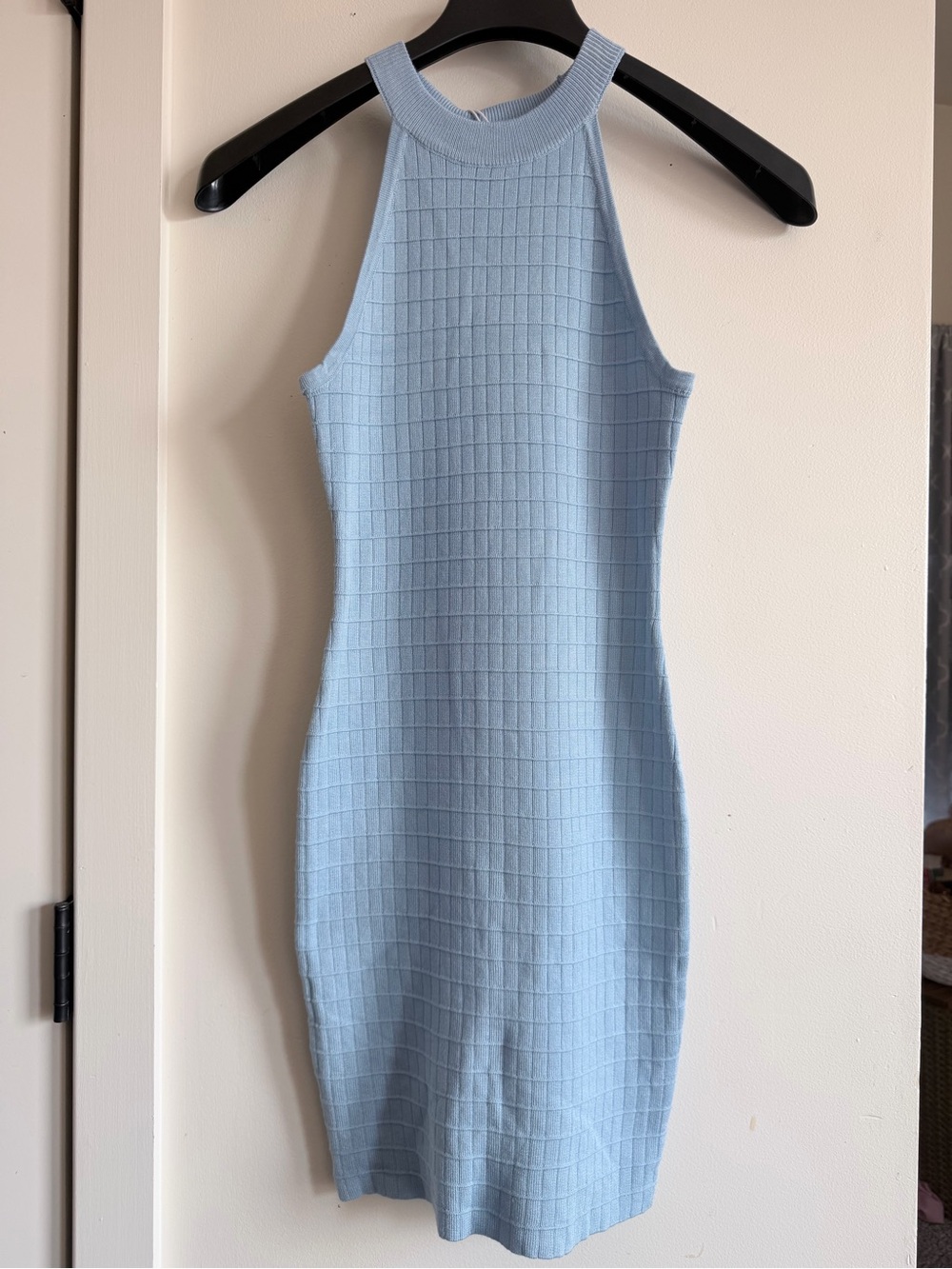 Princess Polly Light Blue Ribbed Halter Midi Dress